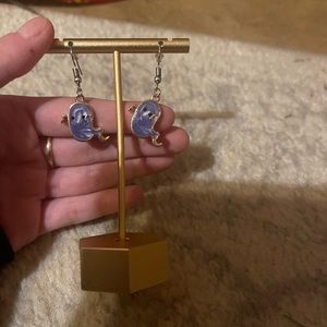 Purple Ghost Tear-Drop Earrings